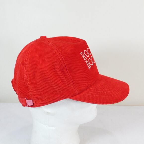Vintage 80s Rocky Boots Corduroy Hat Red Adjustable Otto Cap - Picture 5 of 7